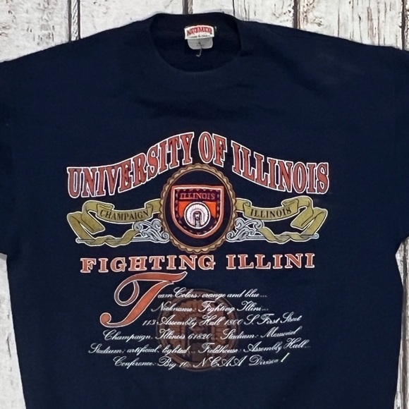 University of Illinois Fighting Illini NCAA College 1980s Nutmeg Sweatshirt - Picture 2 of 4